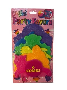 Vintage Multicolor Lisa Frank Six Animal Shaped Combs Party Favors.  NWT